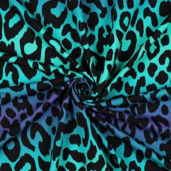 French Terry - Sommersweat - Farbverlauf Leo Türkis